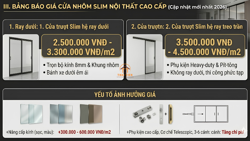 B&aacute;p gi&aacute; cửa SLIM 2026