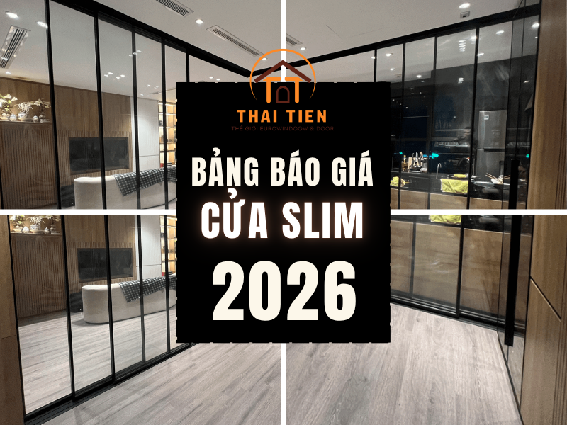 Bảng báo giá cửa nhôm Slim nội thất 2026: Phân biệt chi tiết hệ có ray dưới và ray treo trần