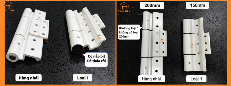 Nhận biết bản lề 3D Kinlong thật giả qua chiều d&agrave;i 150mm v&agrave; chất lượng sơn tĩnh điện