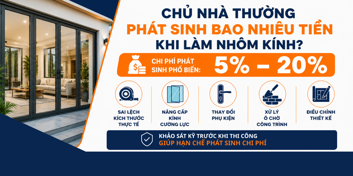 Chủ nhà thường phát sinh bao nhiêu tiền khi làm nhôm kính?