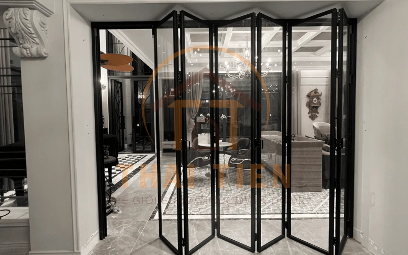 Cửa nh&ocirc;m k&iacute;nh Quận 12 kiểu xếp trượt đẹp