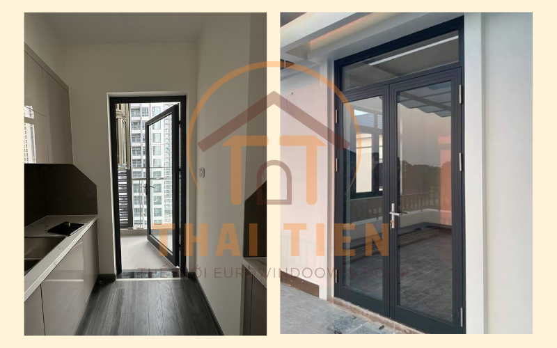 Cửa nh&ocirc;m k&iacute;nh Quận 12 mở quay