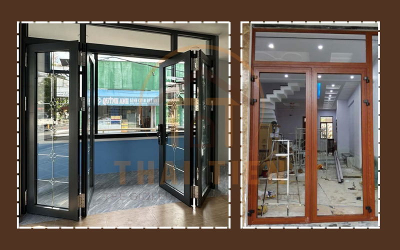 Cửa nh&ocirc;m k&iacute;nh Quận 12 mở quay đẹp