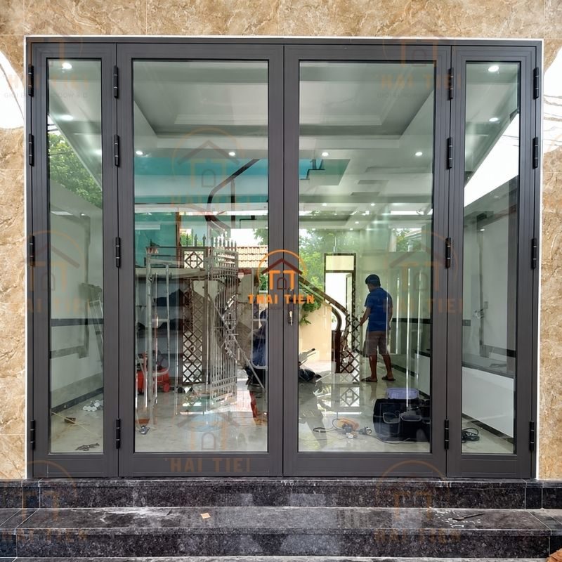 Cửa nhôm Xingfa 4 cánh chia lệch
