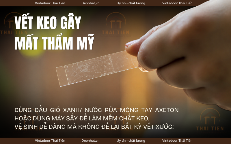 C&aacute;ch vệ sinh cửa k&iacute;nh bị d&iacute;nh keo