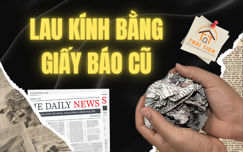 C&aacute;ch vệ sinh cửa k&iacute;nh bằng giấy b&aacute;o cũ