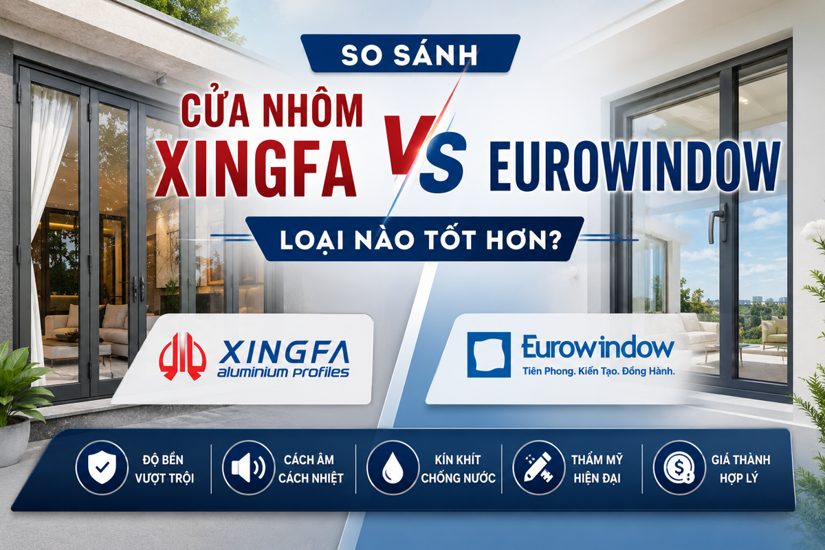 So sánh cửa nhôm Xingfa và Eurowindow: Loại nào tốt hơn?