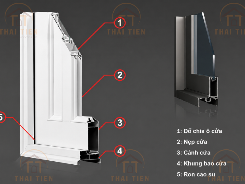 Chi tiết cấu tạo cửa nh&ocirc;m 1000