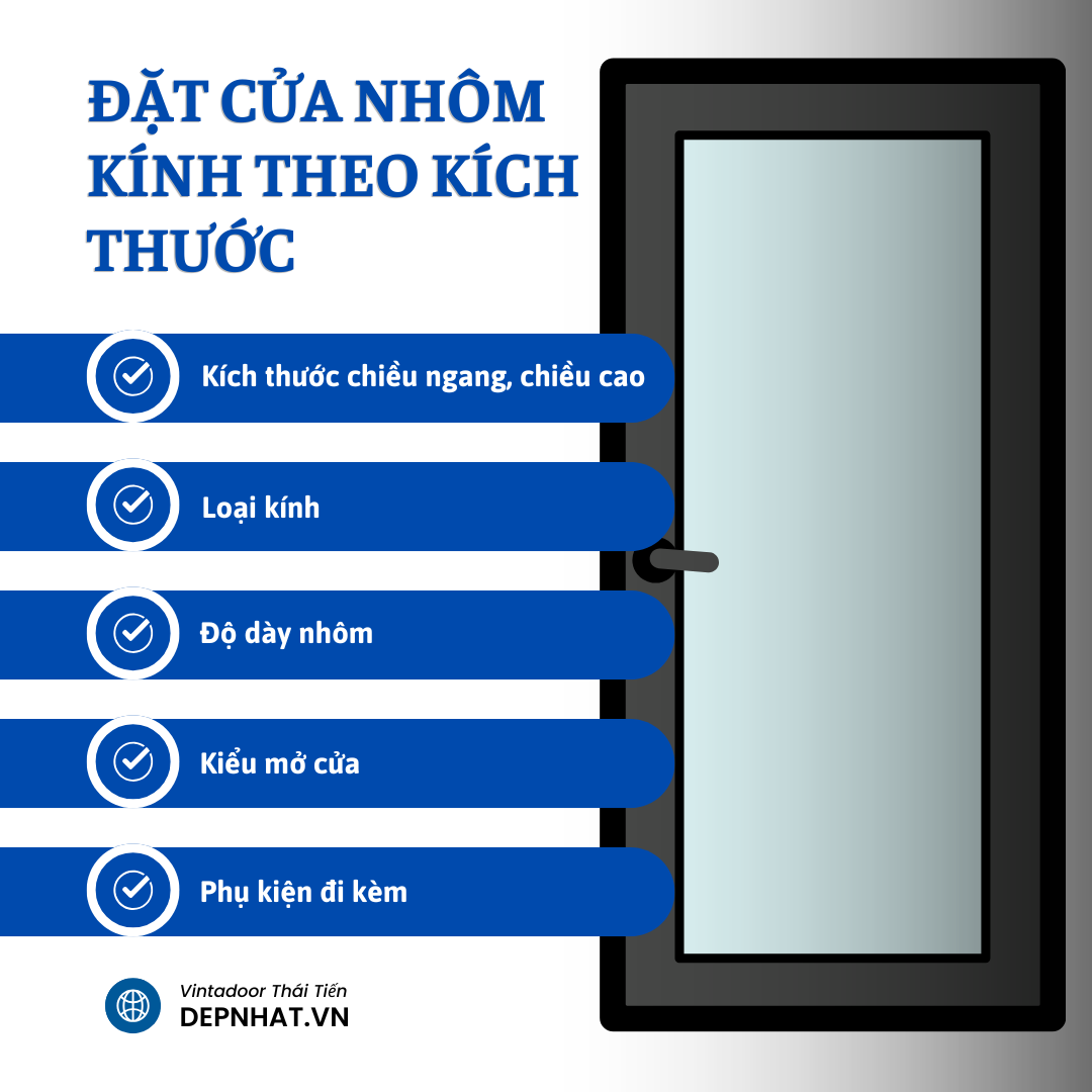 đặt cửa nhôm kính theo kích thước
