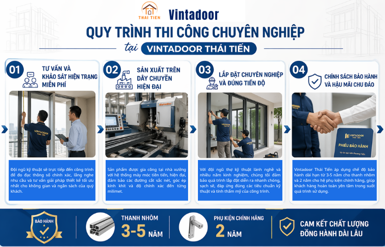 Quy trình thi công nhôm kính uy tín