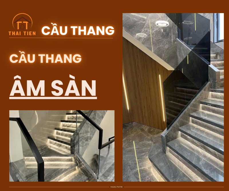 Cầu thang kính âm sàn