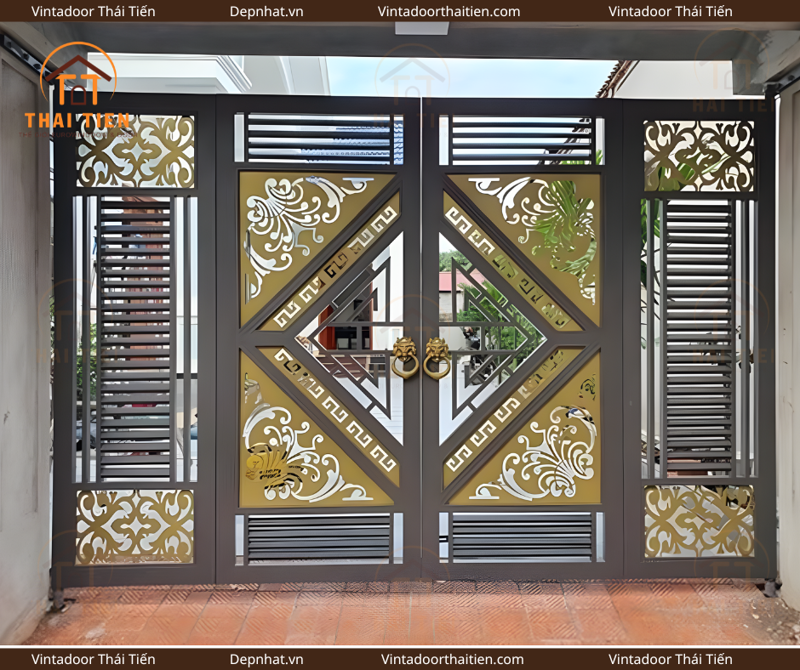 Cổng sắt 4 cánh