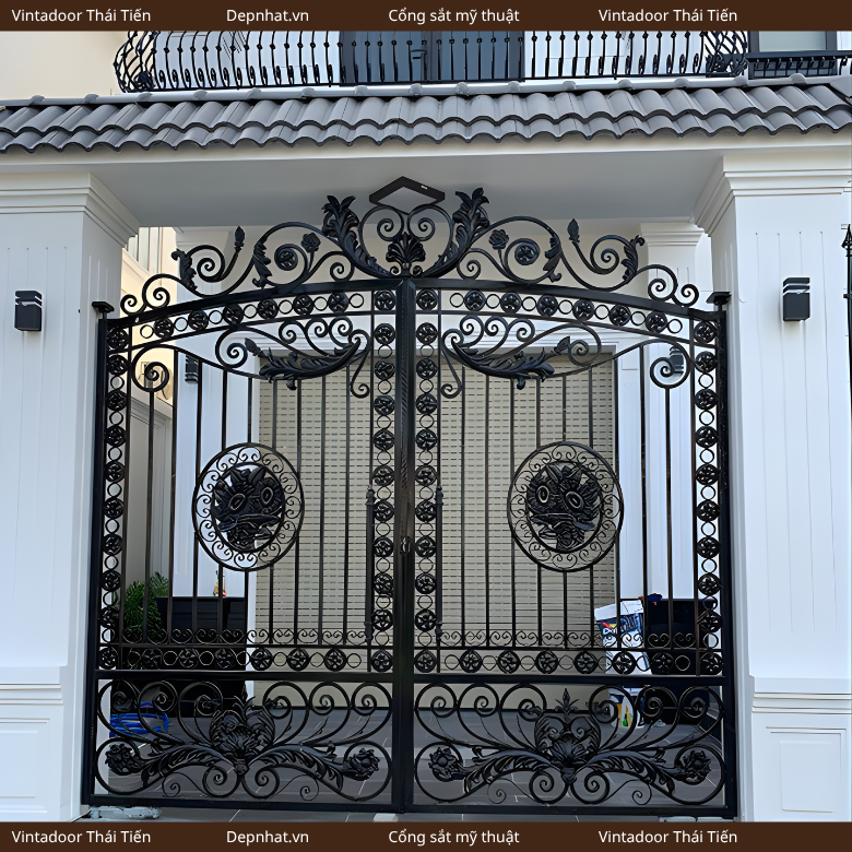 Cổng sắt mỹ thuật đẹp Vintadoor Thái Tiến