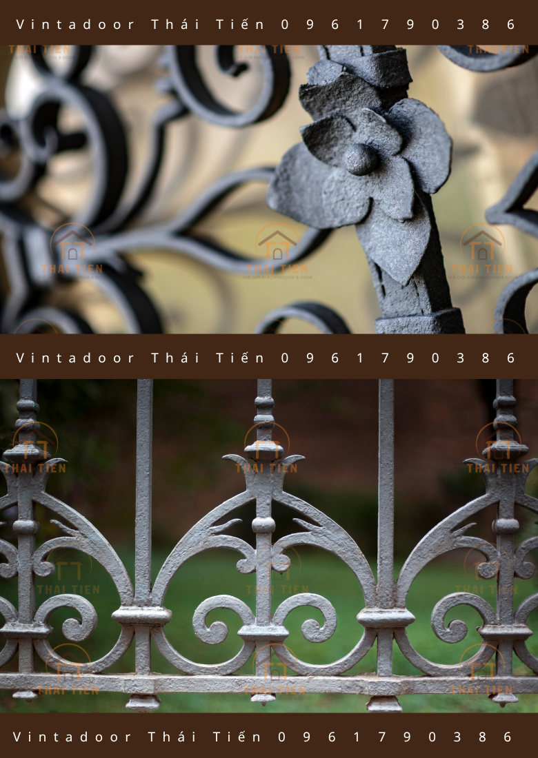 Các chi tiết cổng sắt đẹp được thiết kế tinh xảo Vintadoor Thái Tiến