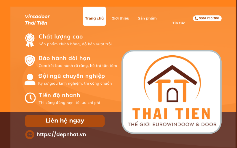 Vintadoor Thái Tiến - đơn vị thi công nhôm kính chất lượng