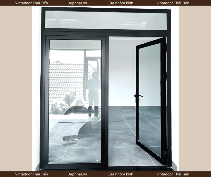 Cửa đi 2 cánh mở quay Vintadoor Thái Tiến
