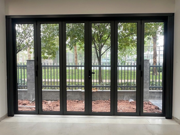 Cửa xếp nhôm kính hiện đại