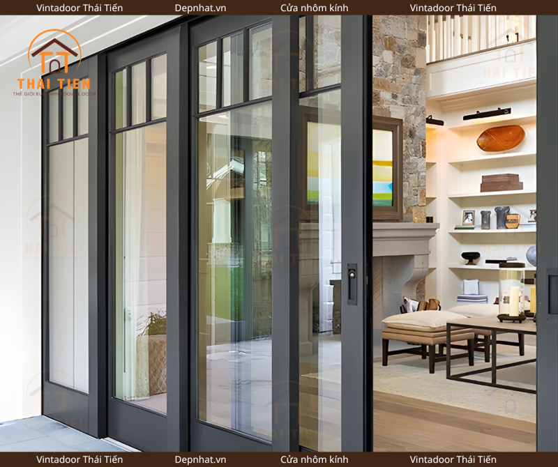 Cửa xếp nhôm kính hiện đại