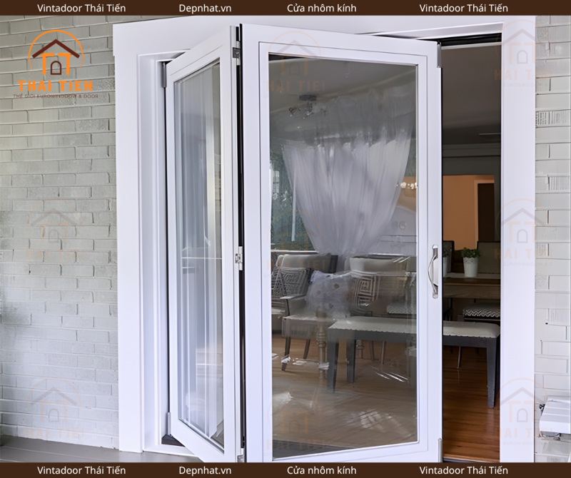 Cửa xếp nhôm kính hiện đại