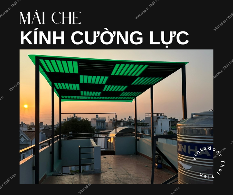 Mái che kính cường lực 