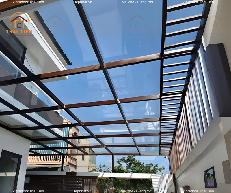 Mái che kính cường lực 