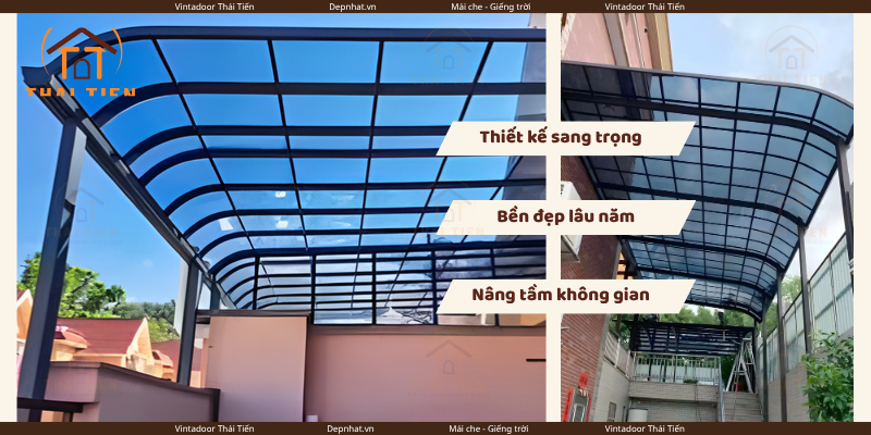 Mái che nắng poly màu cao cấp