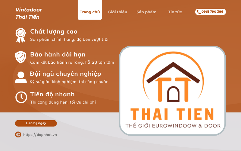 Đơn vị thi công nhôm kính chất lượng - Vintadoor Thái Tiến