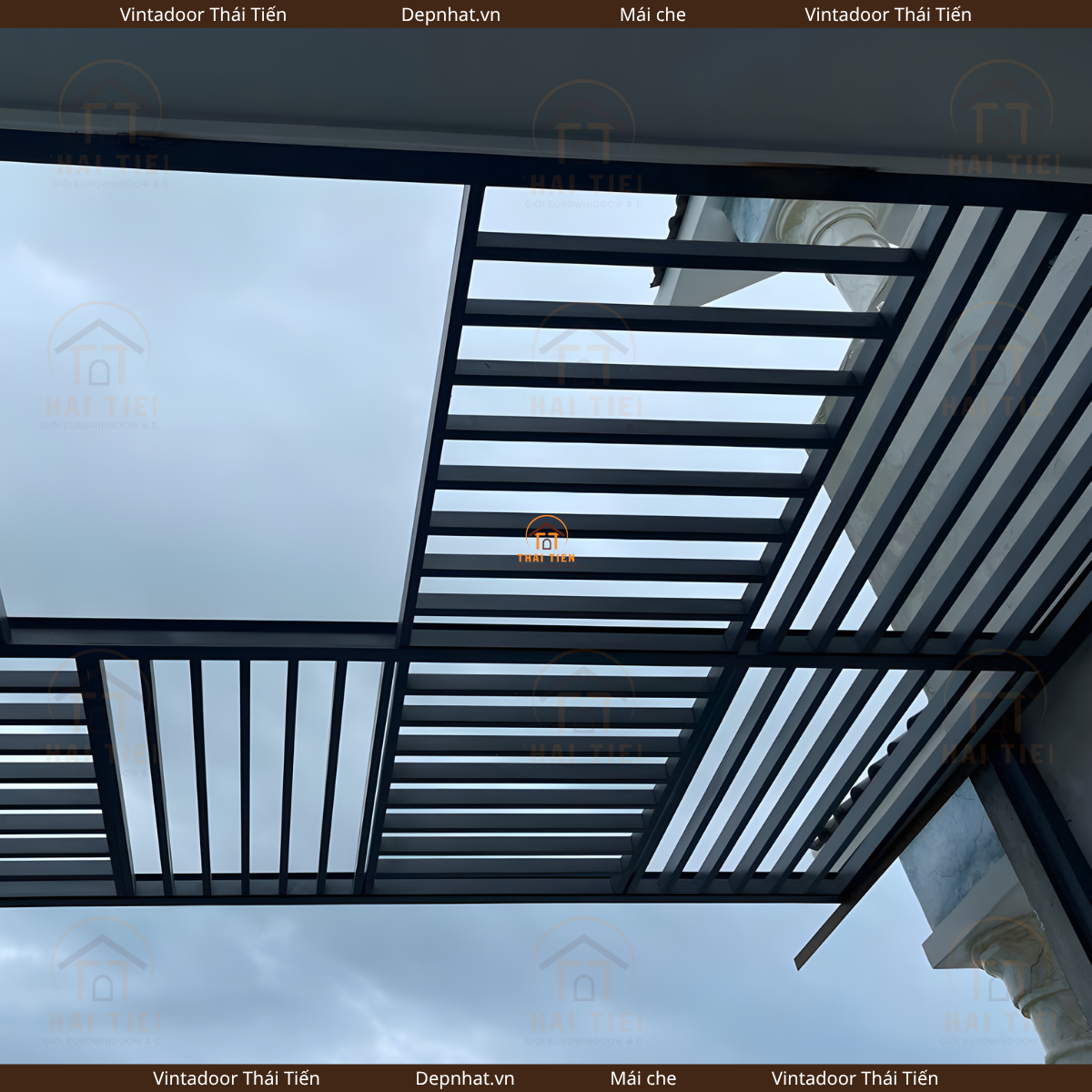 mái che khung sắt đan lưới đẹp từ Vintadoor Thái Tiến