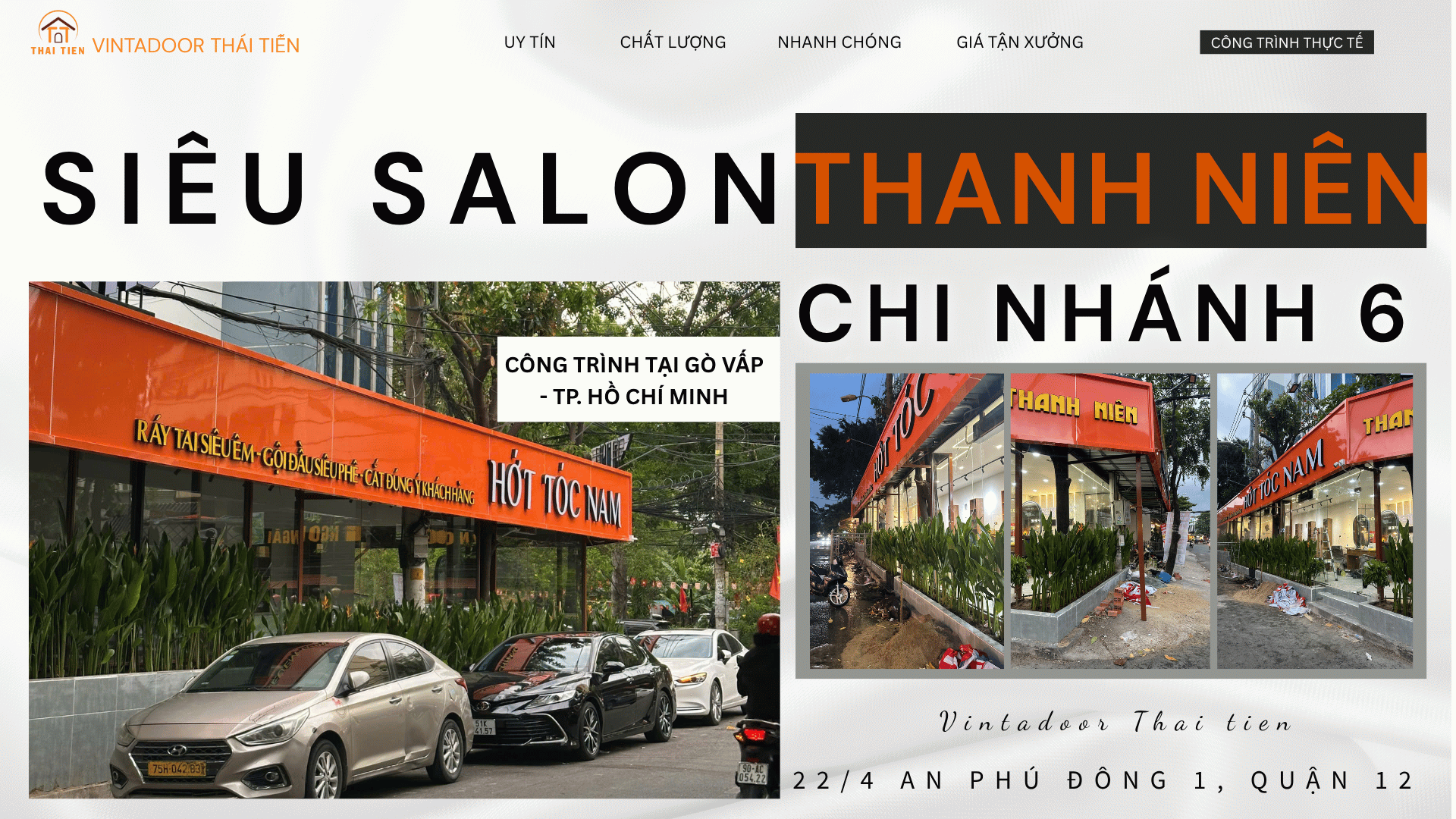 THI CÔNG NHÔM KÍNH XINGFA NÂU CÀ PHÊ – BARBER SHOP THANH NIÊN 6, GÒ VẤP