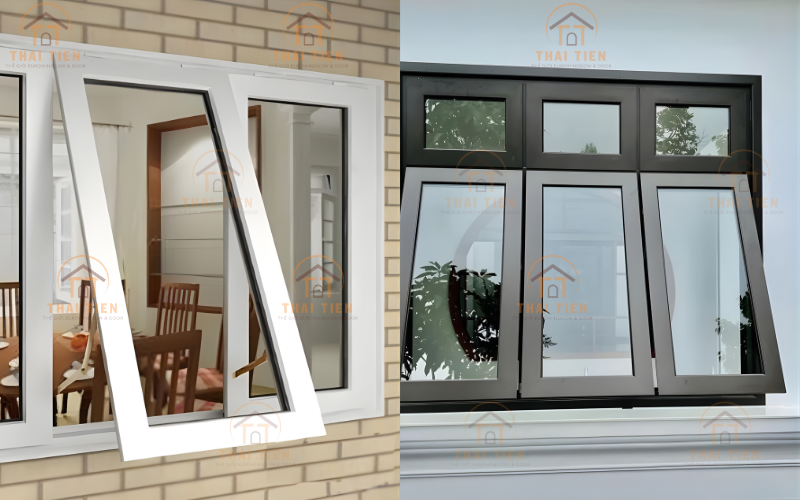 Cửa sổ nh&ocirc;m k&iacute;nh mở hất Vintadoor Th&aacute;i Tiến